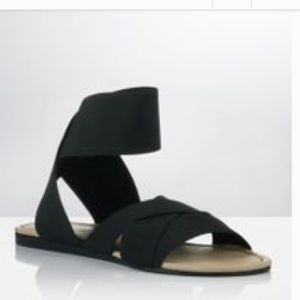 ACNE STUDIOS “Strain” FLAT BLACK ELASTIC SANDALS
